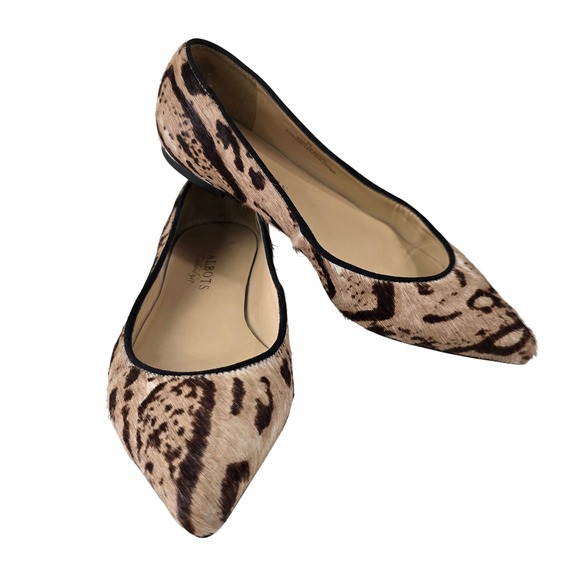 Talbots Shoes - Talbots Calf Hair Animal Print Pointed Toe Ballet Flats Leopard Womens 6B